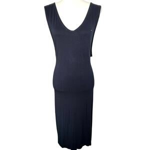 TOMMY HILFIGER XXL Navy Blue Red White Maxi Dress Sleeveless V-Neck Belted Slits